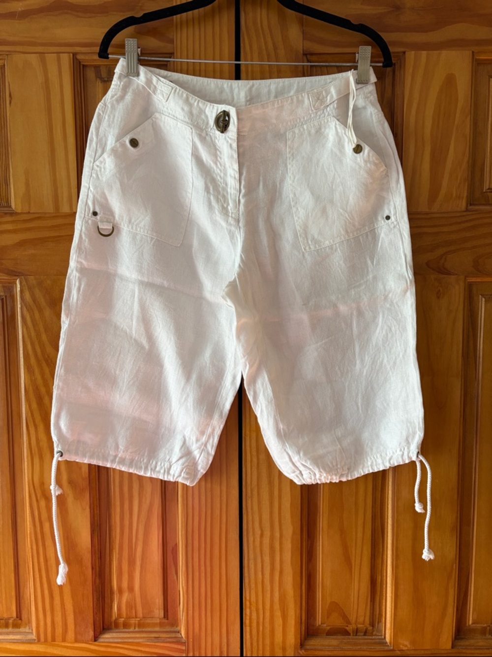 Jones New York White Linen Bermuda Shorts